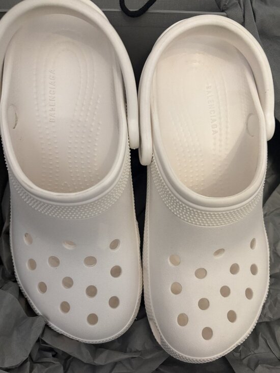 Balenciaga Shoes - Balenciaga White Crocs Madame